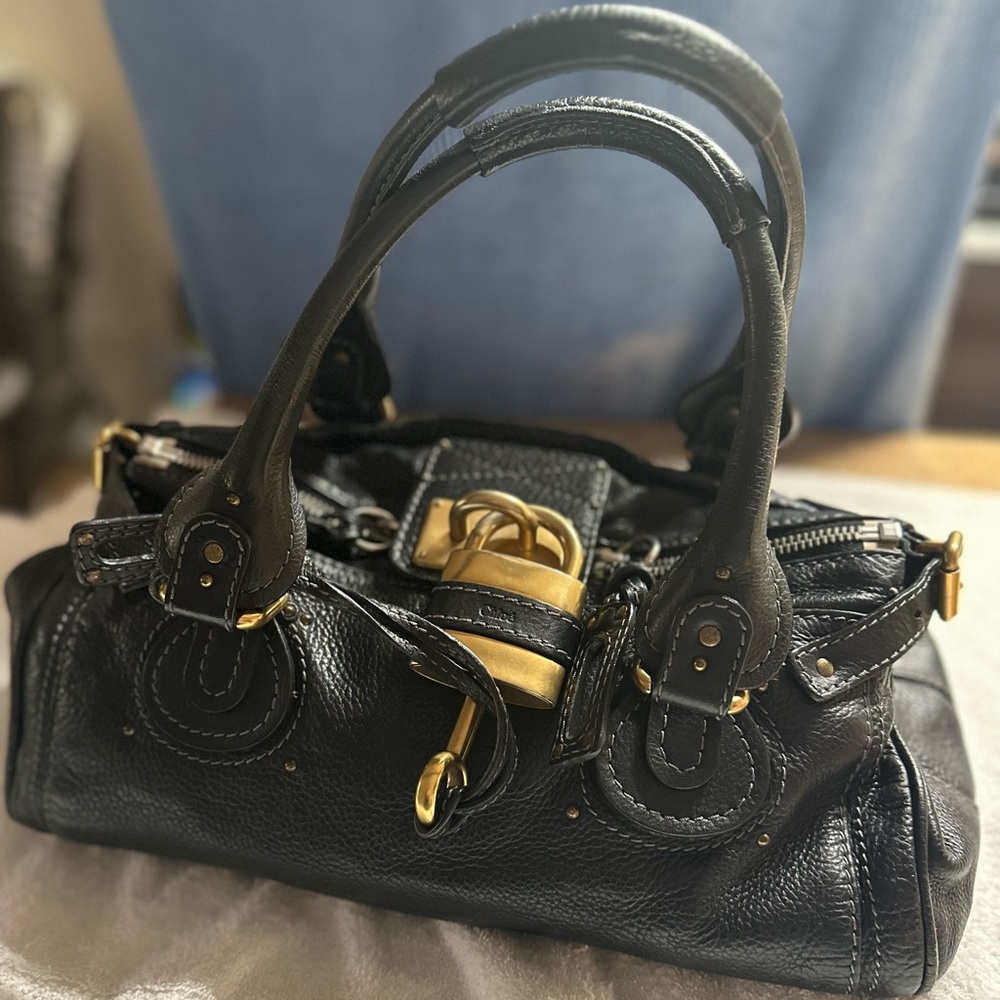 Authentic Chloe Paddington Leather Handbag Lock and Key